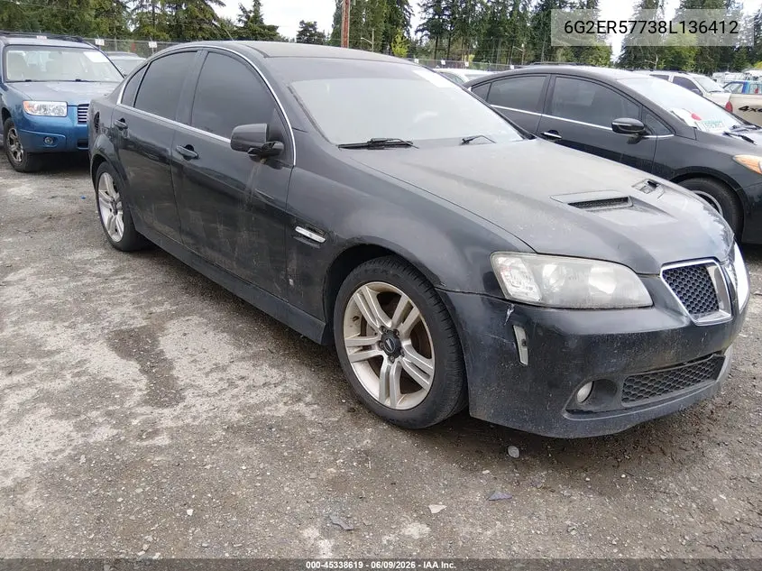 2008 Pontiac G8 VIN: 6G2ER57738L136412 Lot: 45338619