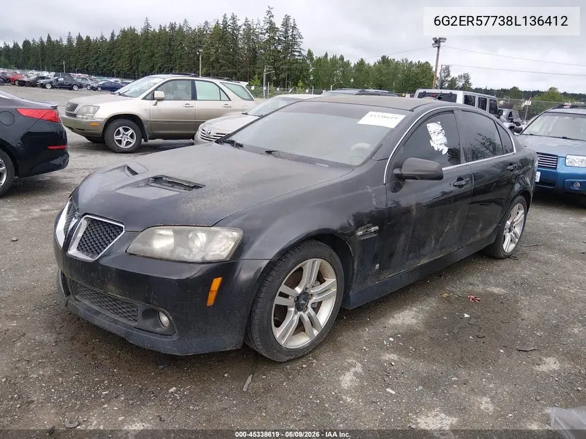 2008 Pontiac G8 VIN: 6G2ER57738L136412 Lot: 45338619