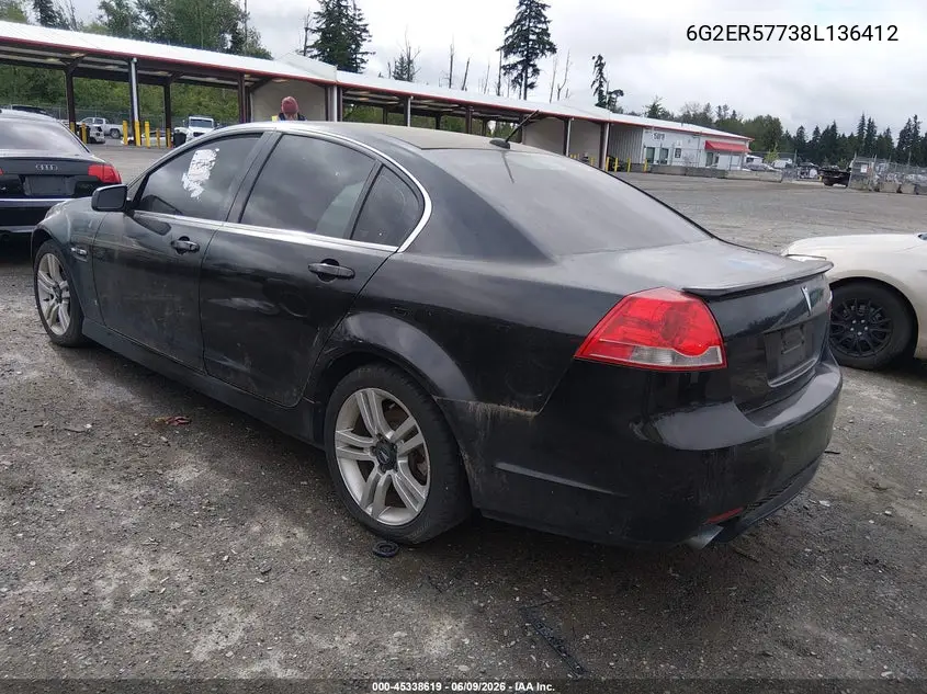 2008 Pontiac G8 VIN: 6G2ER57738L136412 Lot: 45338619