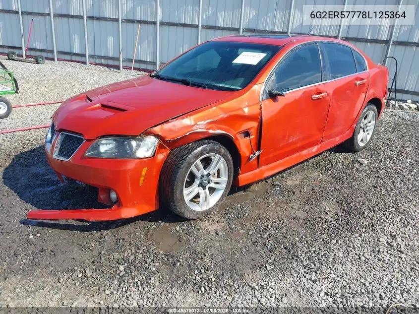 2008 Pontiac G8 VIN: 6G2ER57778L125364 Lot: 45575073
