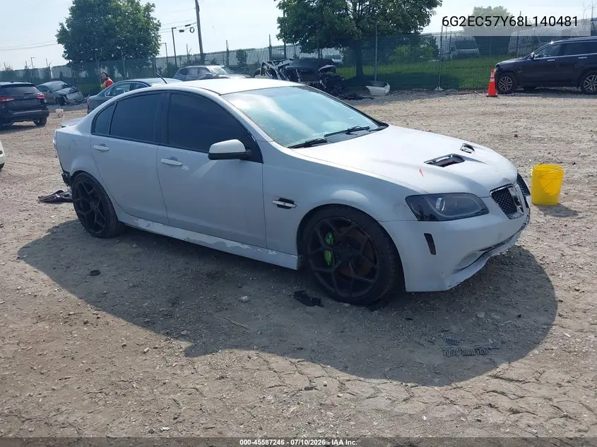 2008 Pontiac G8 Gt VIN: 6G2EC57Y68L140481 Lot: 45587246