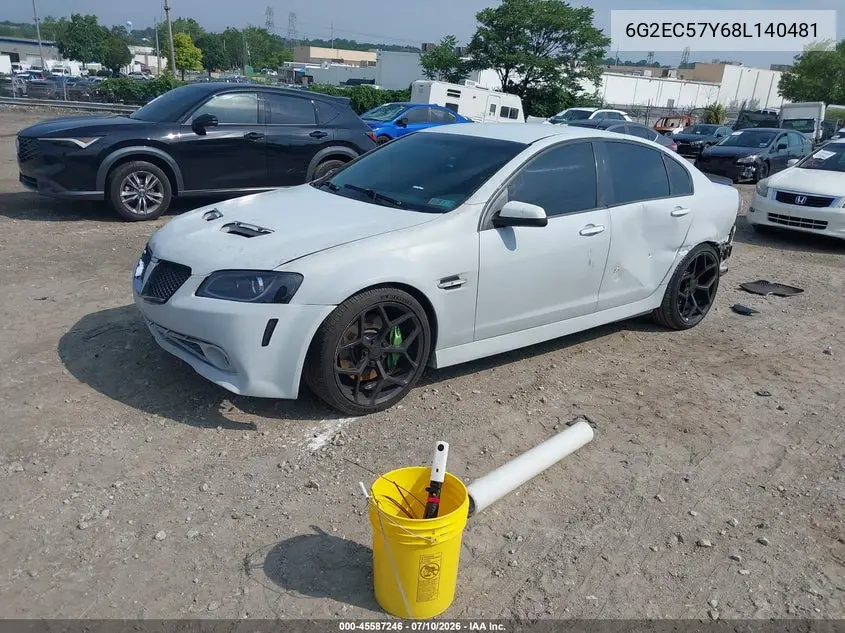 2008 Pontiac G8 Gt VIN: 6G2EC57Y68L140481 Lot: 45587246