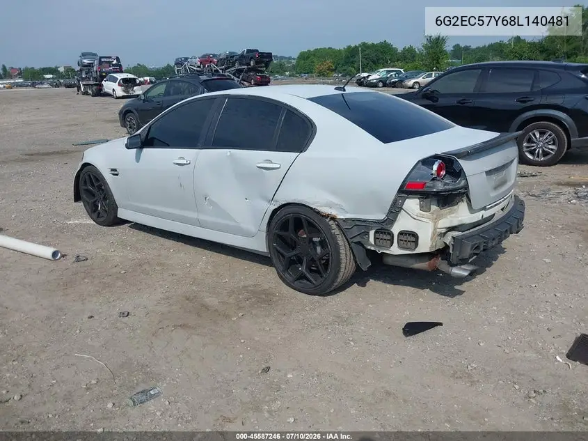 2008 Pontiac G8 Gt VIN: 6G2EC57Y68L140481 Lot: 45587246