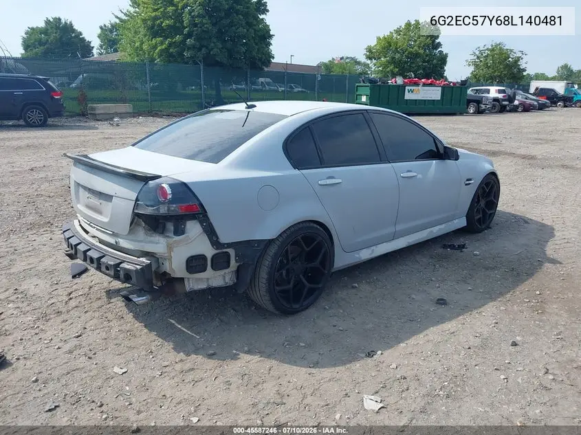 2008 Pontiac G8 Gt VIN: 6G2EC57Y68L140481 Lot: 45587246