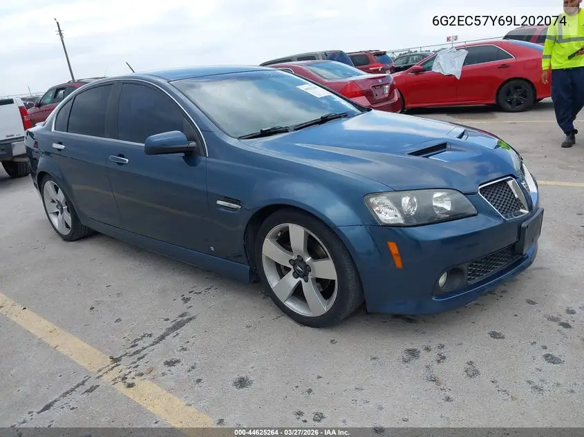 2009 Pontiac G8 Gt VIN: 6G2EC57Y69L202074 Lot: 44625264