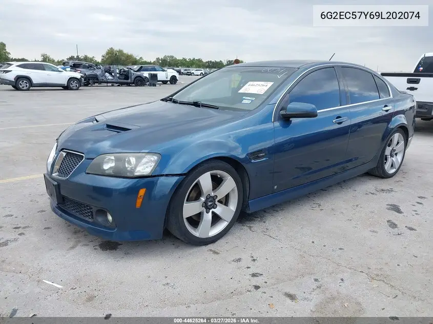 2009 Pontiac G8 Gt VIN: 6G2EC57Y69L202074 Lot: 44625264