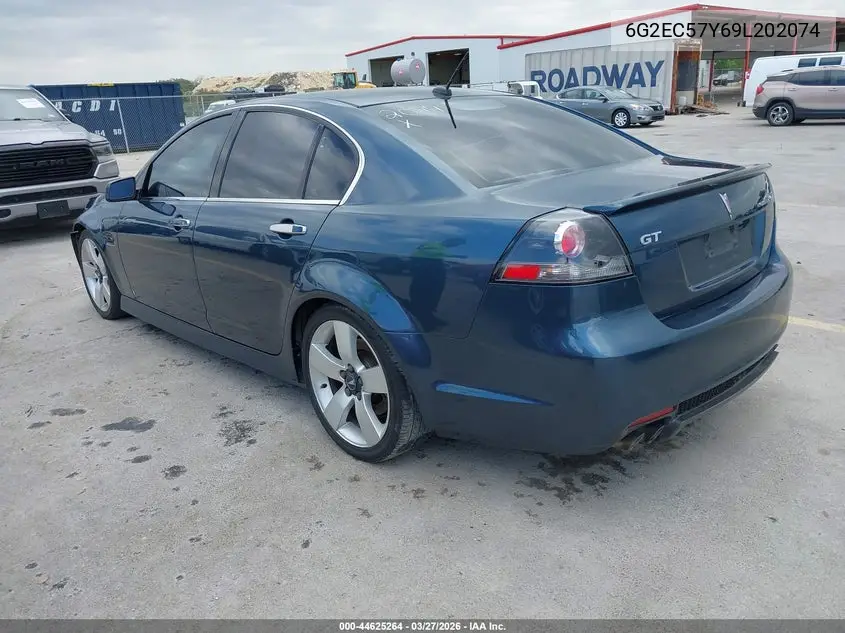 2009 Pontiac G8 Gt VIN: 6G2EC57Y69L202074 Lot: 44625264