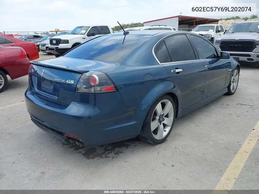 2009 Pontiac G8 Gt VIN: 6G2EC57Y69L202074 Lot: 44625264