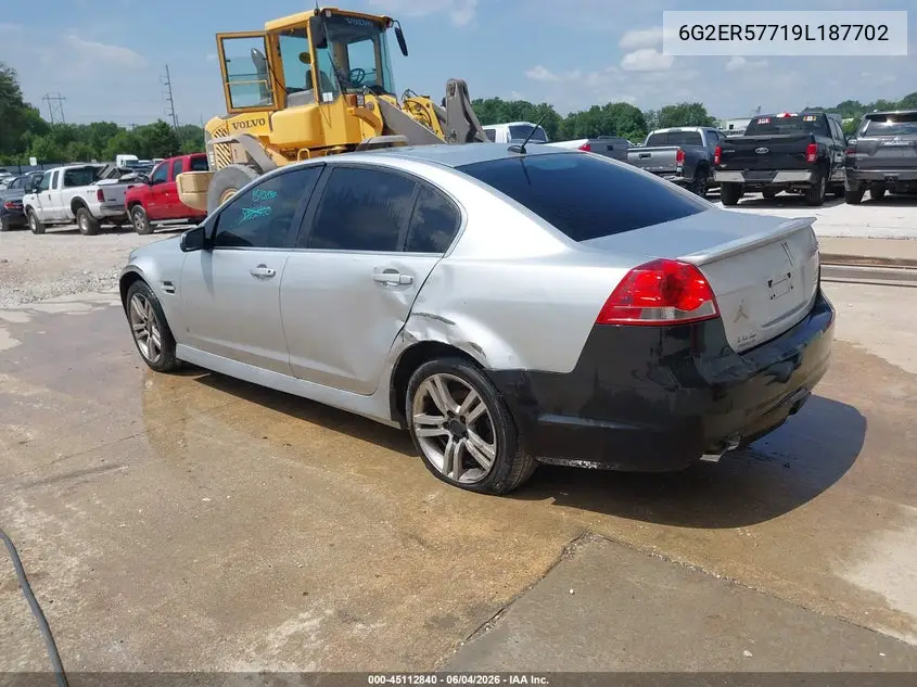 2009 Pontiac G8 VIN: 6G2ER57719L187702 Lot: 45112840