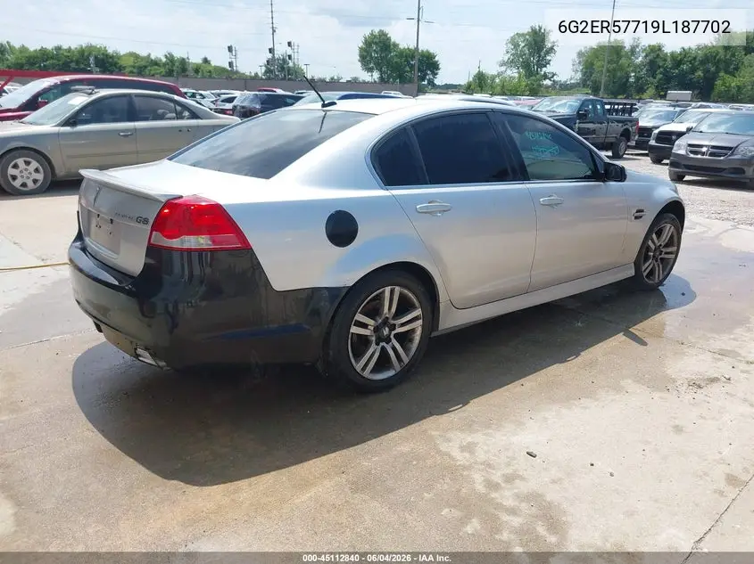 2009 Pontiac G8 VIN: 6G2ER57719L187702 Lot: 45112840