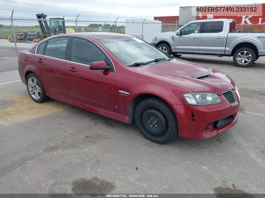 2009 Pontiac G8 VIN: 6G2ER57749L233152 Lot: 45287152
