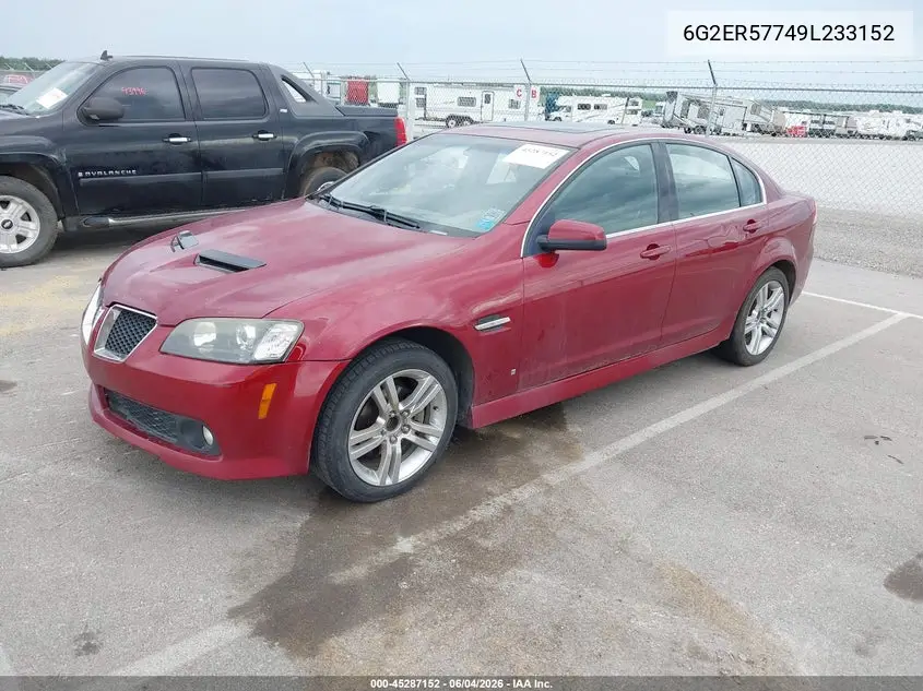 2009 Pontiac G8 VIN: 6G2ER57749L233152 Lot: 45287152