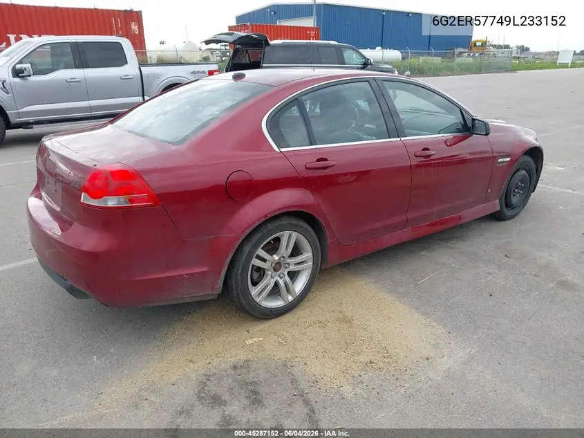 2009 Pontiac G8 VIN: 6G2ER57749L233152 Lot: 45287152