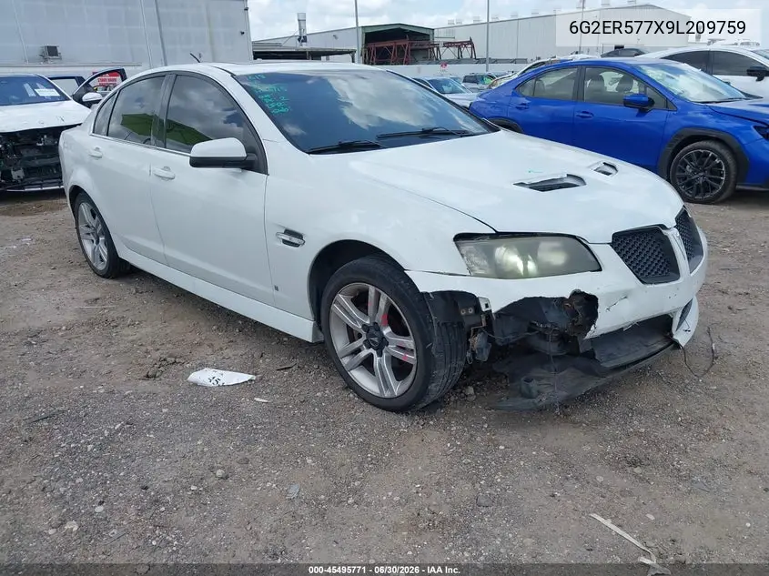 2009 Pontiac G8 VIN: 6G2ER577X9L209759 Lot: 45495771
