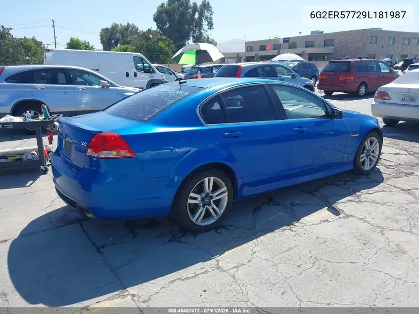 2009 Pontiac G8 VIN: 6G2ER57729L181987 Lot: 45497413