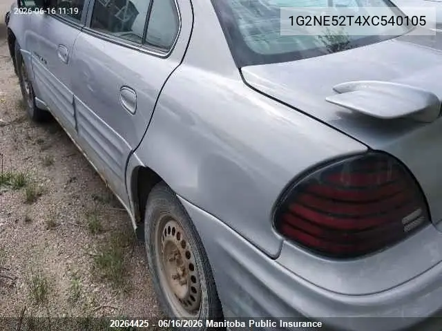 1999 Pontiac Grand Am Se VIN: 1G2NE52T4XC540105 Lot: 20264425