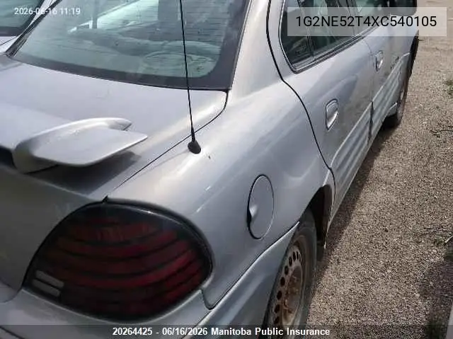 1999 Pontiac Grand Am Se VIN: 1G2NE52T4XC540105 Lot: 20264425
