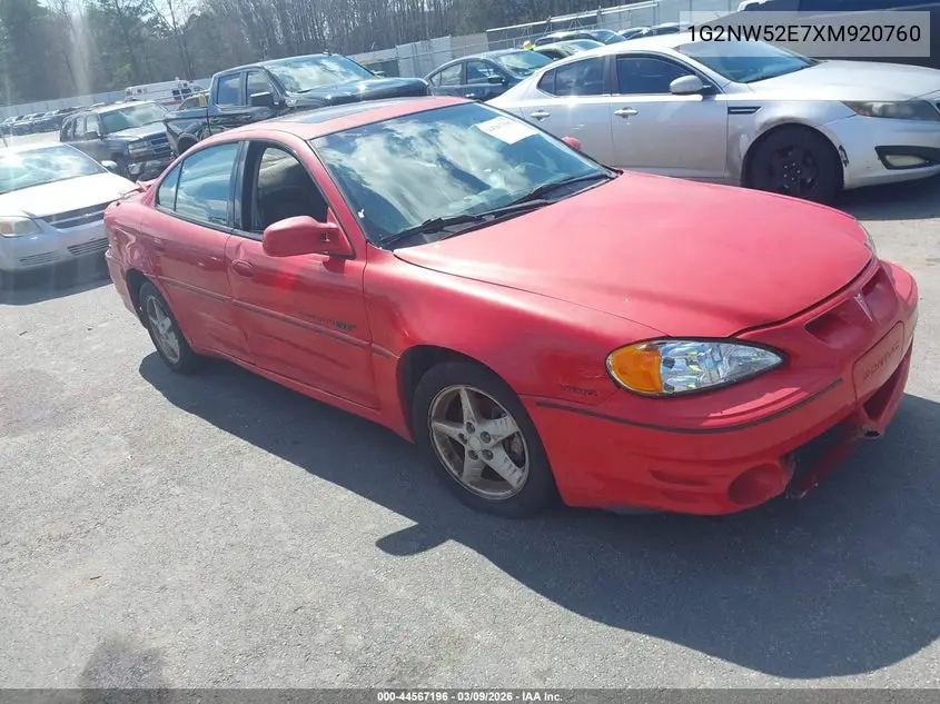 1999 Pontiac Grand Am Gt1 VIN: 1G2NW52E7XM920760 Lot: 44567196
