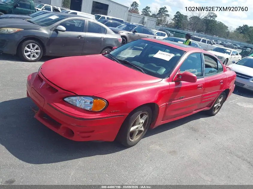 1999 Pontiac Grand Am Gt1 VIN: 1G2NW52E7XM920760 Lot: 44567196