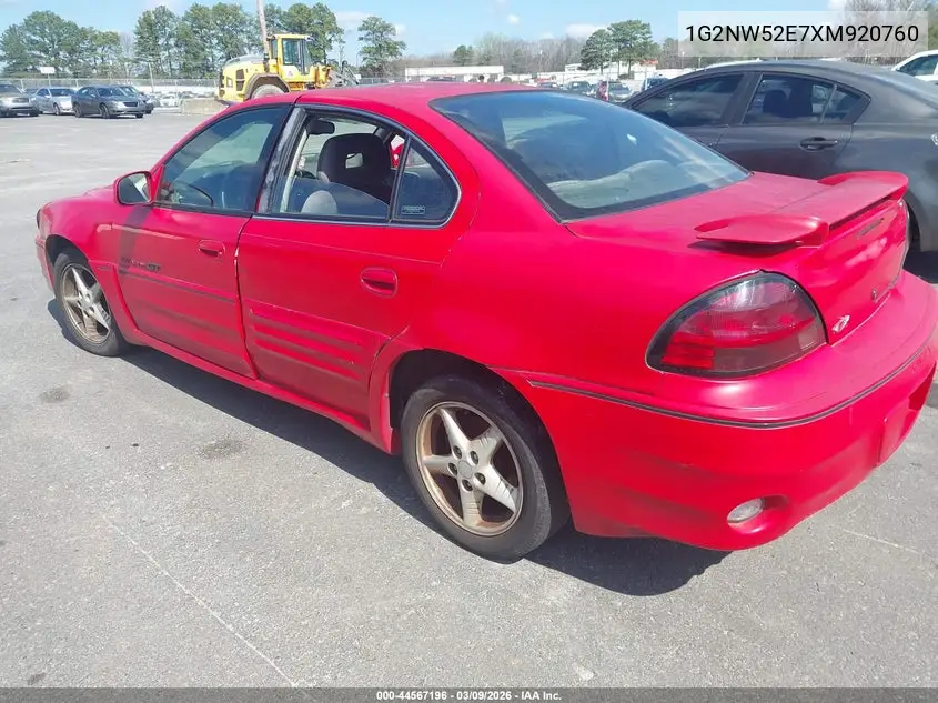 1999 Pontiac Grand Am Gt1 VIN: 1G2NW52E7XM920760 Lot: 44567196