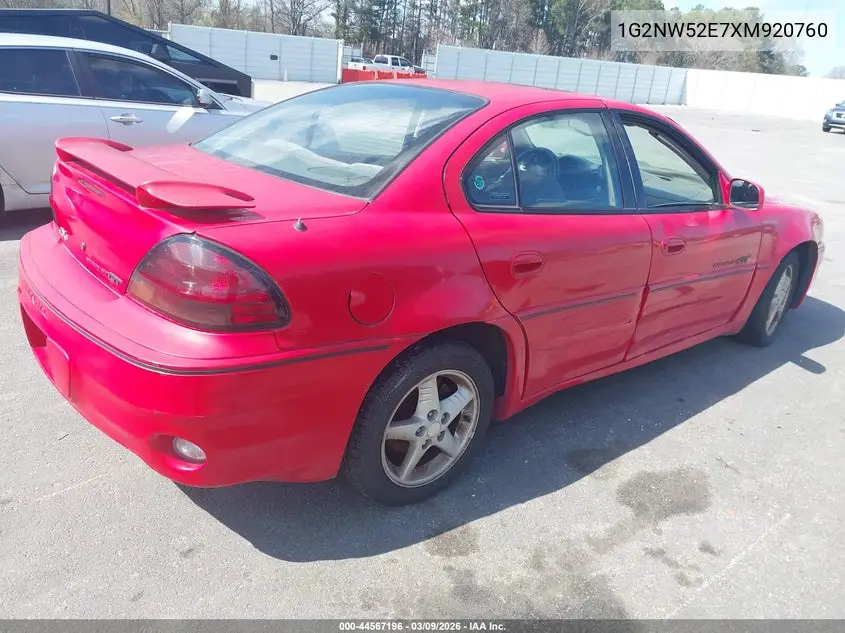 1999 Pontiac Grand Am Gt1 VIN: 1G2NW52E7XM920760 Lot: 44567196