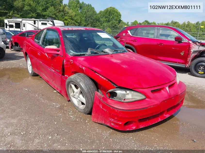 1999 Pontiac Grand Am Gt1 VIN: 1G2NW12EXXM801111 Lot: 45543222