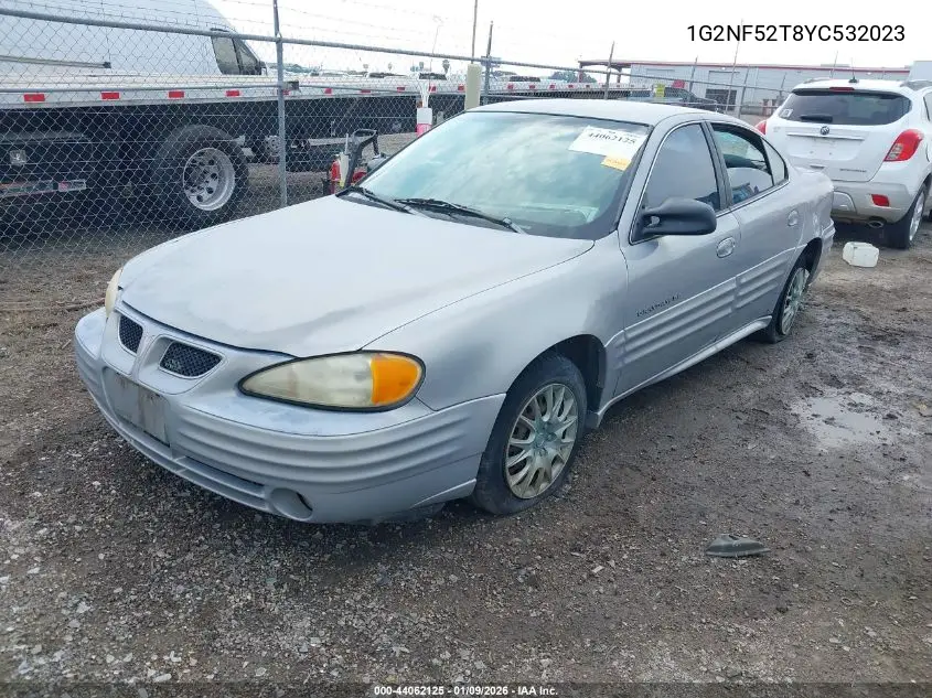 2000 Pontiac Grand Am Se1 VIN: 1G2NF52T8YC532023 Lot: 44062125