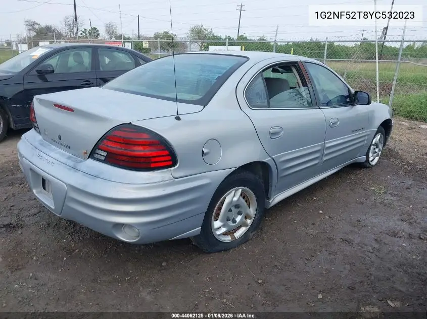 2000 Pontiac Grand Am Se1 VIN: 1G2NF52T8YC532023 Lot: 44062125