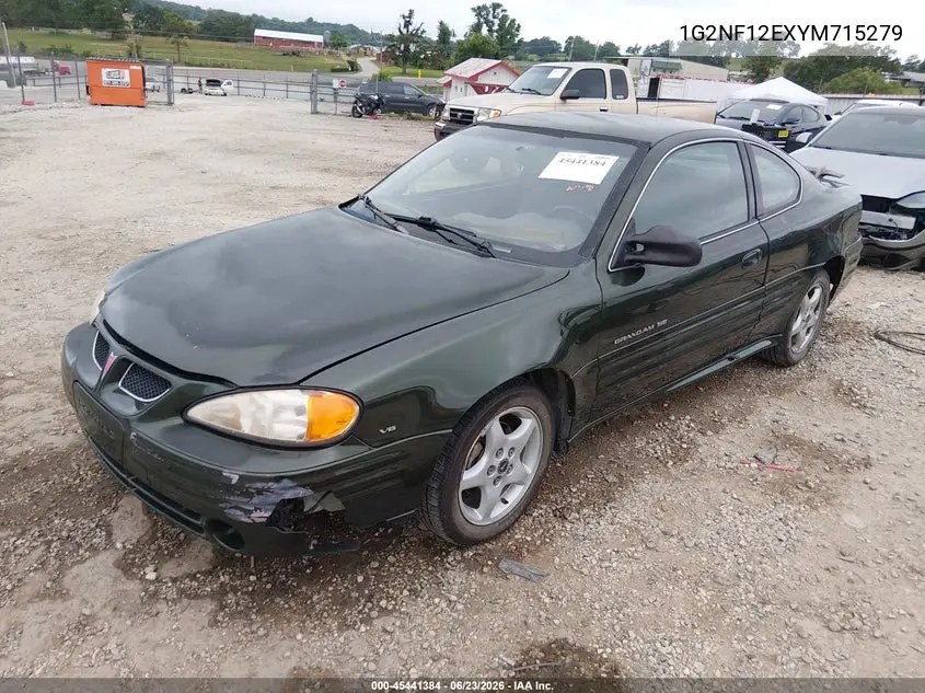 2000 Pontiac Grand Am Se1 VIN: 1G2NF12EXYM715279 Lot: 45441384