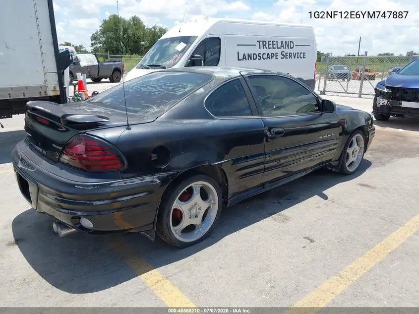 2000 Pontiac Grand Am Se1 VIN: 1G2NF12E6YM747887 Lot: 45568210