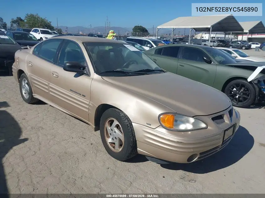 2000 Pontiac Grand Am Se1 VIN: 1G2NF52E8YC545890 Lot: 45578599
