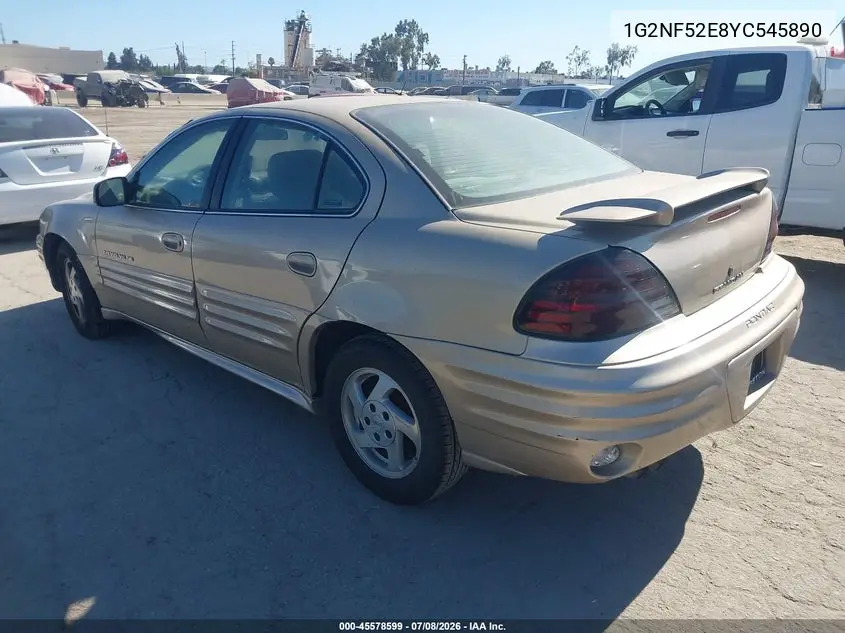 2000 Pontiac Grand Am Se1 VIN: 1G2NF52E8YC545890 Lot: 45578599