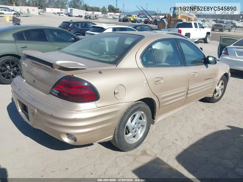 2000 Pontiac Grand Am Se1 VIN: 1G2NF52E8YC545890 Lot: 45578599