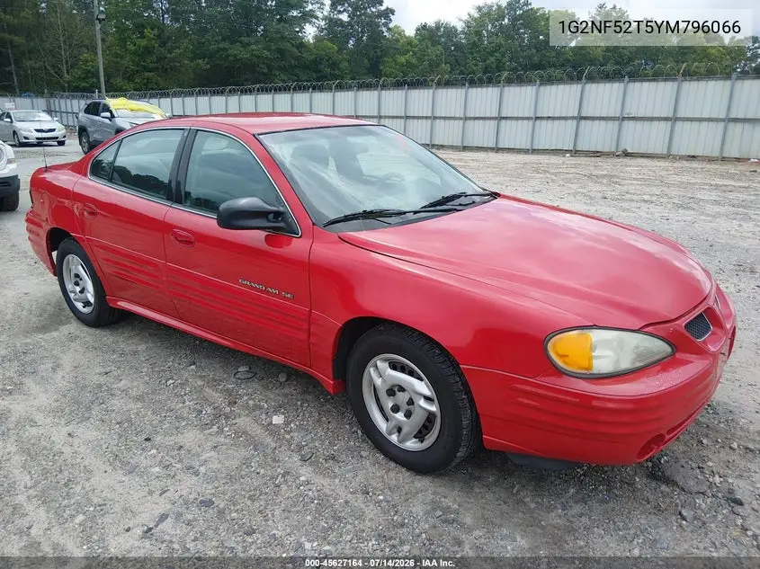 2000 Pontiac Grand Am Se1 VIN: 1G2NF52T5YM796066 Lot: 45627164