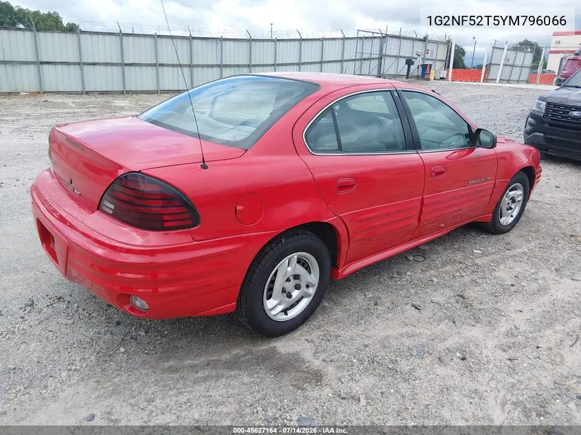2000 Pontiac Grand Am Se1 VIN: 1G2NF52T5YM796066 Lot: 45627164
