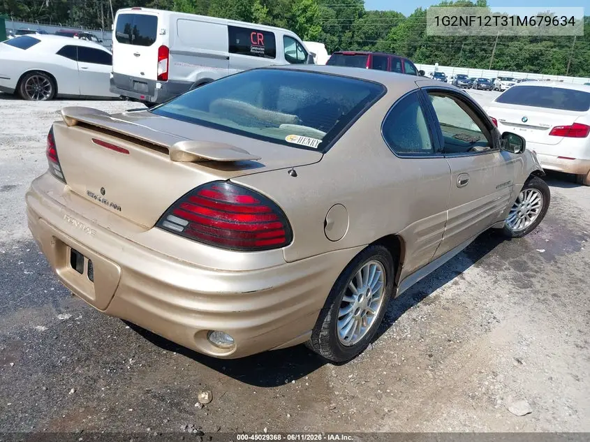 2001 Pontiac Grand Am Se1 VIN: 1G2NF12T31M679634 Lot: 45029368