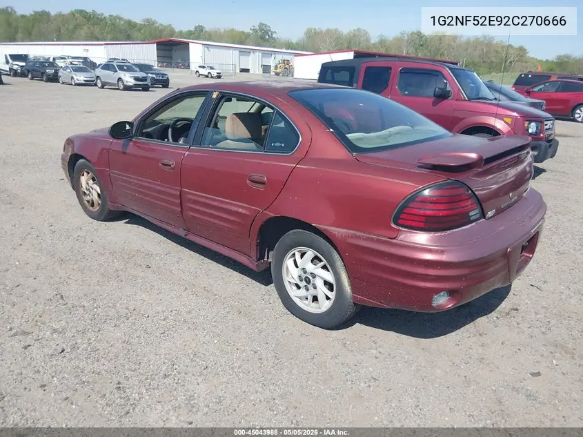 2002 Pontiac Grand Am Se1 VIN: 1G2NF52E92C270666 Lot: 45043988