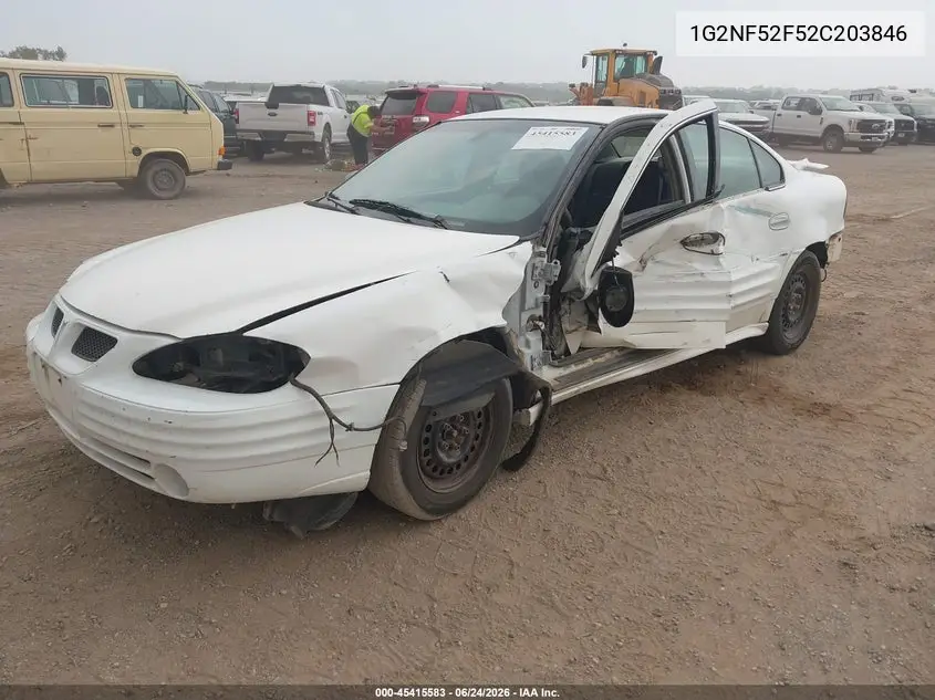 2002 Pontiac Grand Am Se1 VIN: 1G2NF52F52C203846 Lot: 45415583