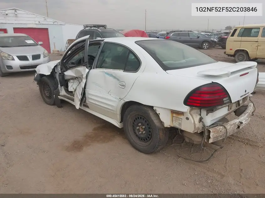 2002 Pontiac Grand Am Se1 VIN: 1G2NF52F52C203846 Lot: 45415583