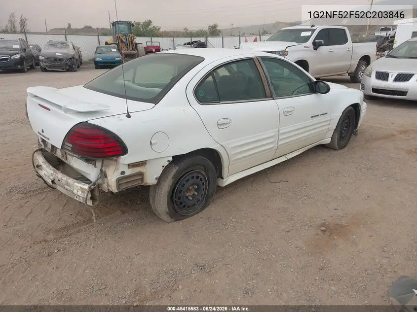 2002 Pontiac Grand Am Se1 VIN: 1G2NF52F52C203846 Lot: 45415583