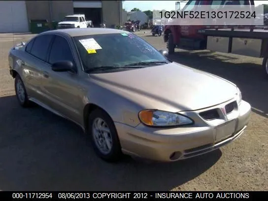 2003 Pontiac Grand Am Se1 VIN: 1G2NF52E13C172524 Lot: 11712954
