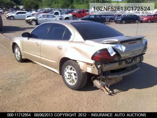2003 Pontiac Grand Am Se1 VIN: 1G2NF52E13C172524 Lot: 11712954