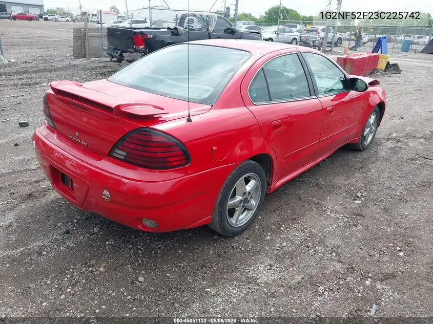 2003 Pontiac Grand Am Se1 VIN: 1G2NF52F23C225742 Lot: 45051123