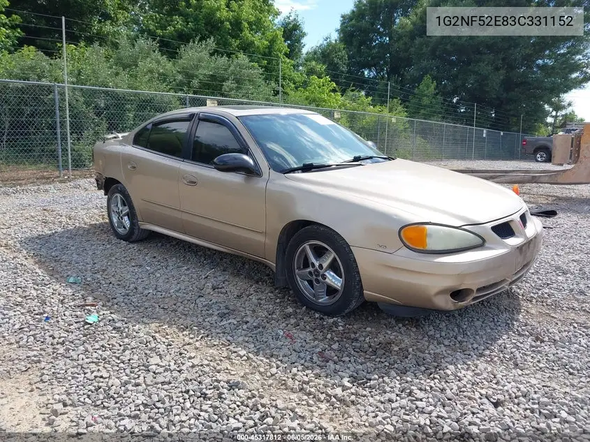 2003 Pontiac Grand Am Se1 VIN: 1G2NF52E83C331152 Lot: 45317812