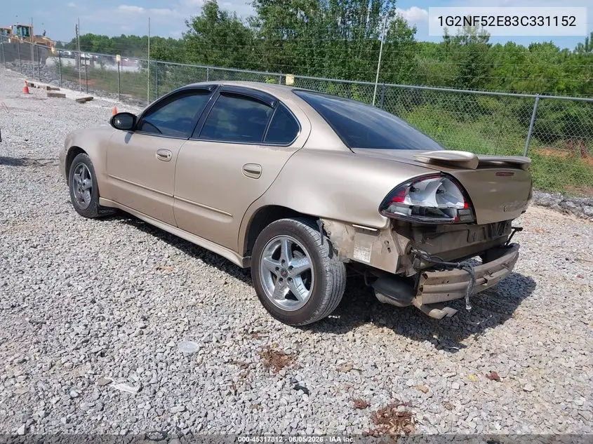 2003 Pontiac Grand Am Se1 VIN: 1G2NF52E83C331152 Lot: 45317812
