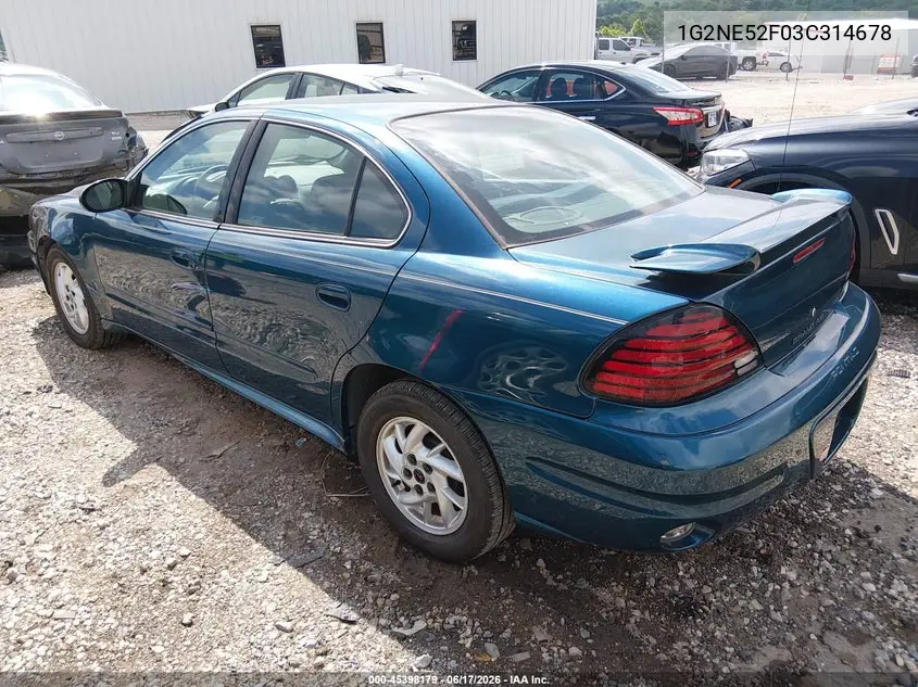 2003 Pontiac Grand Am Se VIN: 1G2NE52F03C314678 Lot: 45398179
