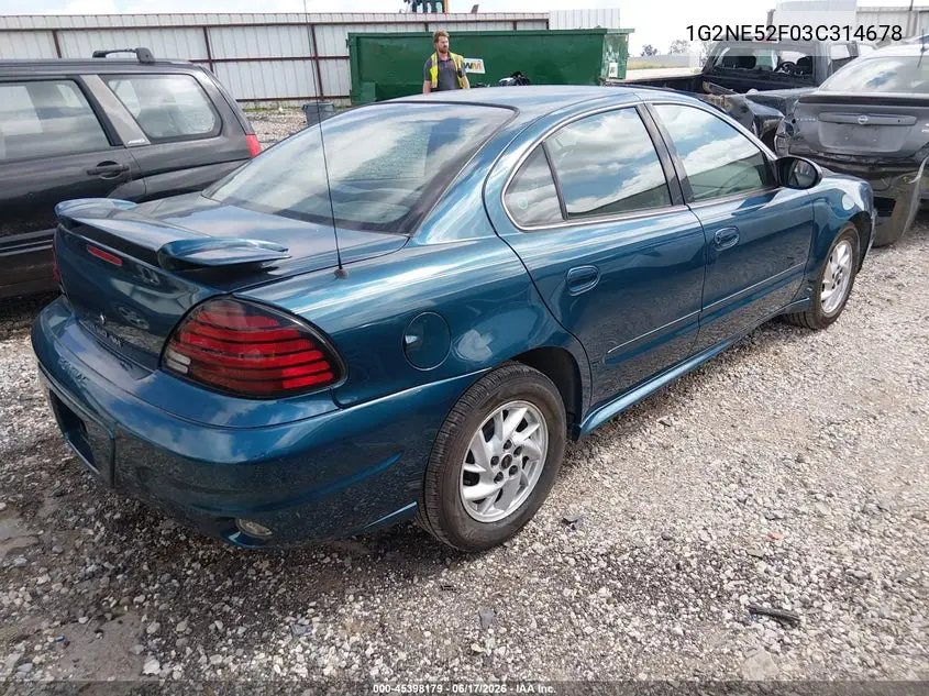2003 Pontiac Grand Am Se VIN: 1G2NE52F03C314678 Lot: 45398179