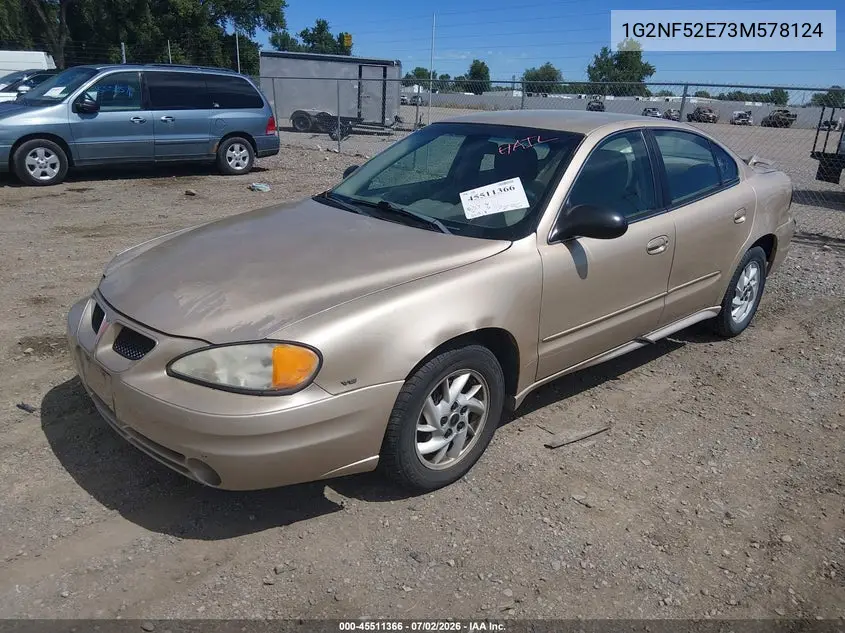 2003 Pontiac Grand Am Se1 VIN: 1G2NF52E73M578124 Lot: 45511366