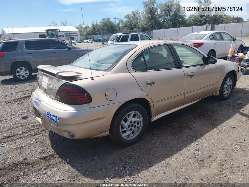 2003 Pontiac Grand Am Se1 VIN: 1G2NF52E73M578124 Lot: 45511366