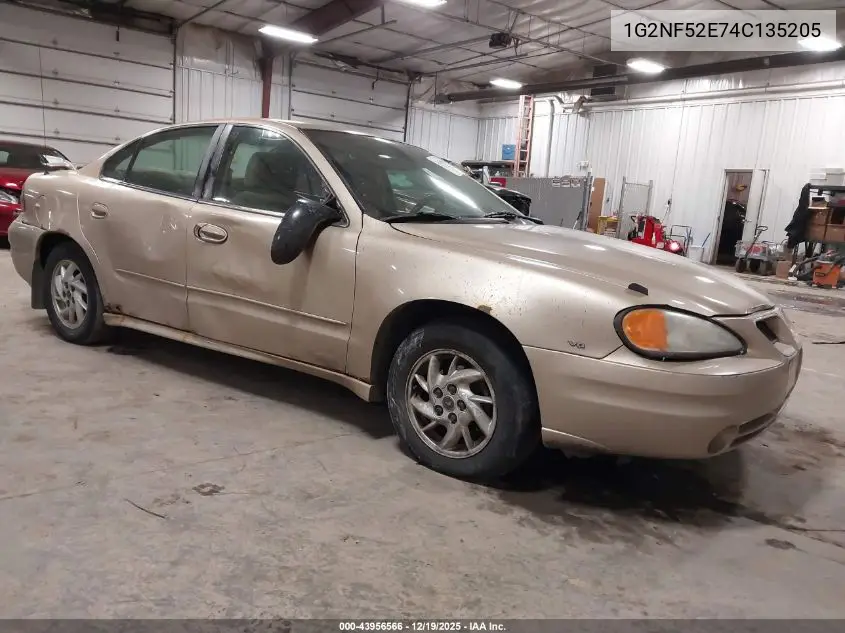 2004 Pontiac Grand Am Se1 VIN: 1G2NF52E74C135205 Lot: 43956566
